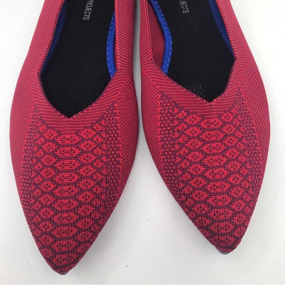 Woman by Projects Red Pattern Soft Side Pointed Flats- NEW - Picture 5 of 13
